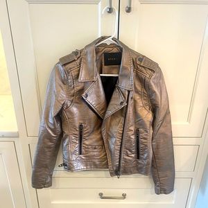 Blank NYC Metallic Bronze Faux Leather Moto Jacket